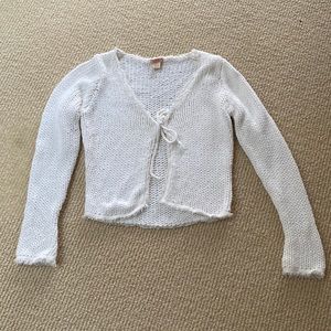 New Scotland Open Knit Tie Front Cardigan